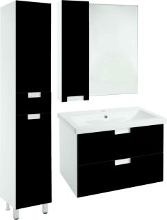 Зеркало-шкаф Bellezza Пегас 90см левый чёрный 00000008066